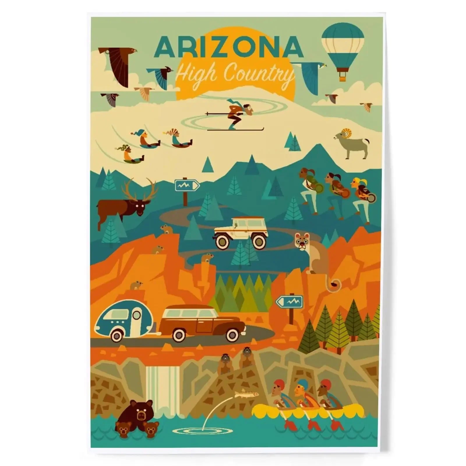Arizona High Country, Mountain Geometric art prints, metal signs
