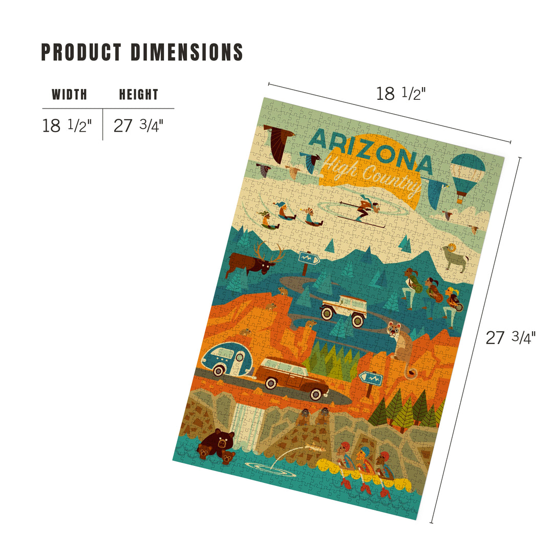 Arizona High Country, Mountain Geometric, Jigsaw Puzzle Puzzle Lantern Press 
