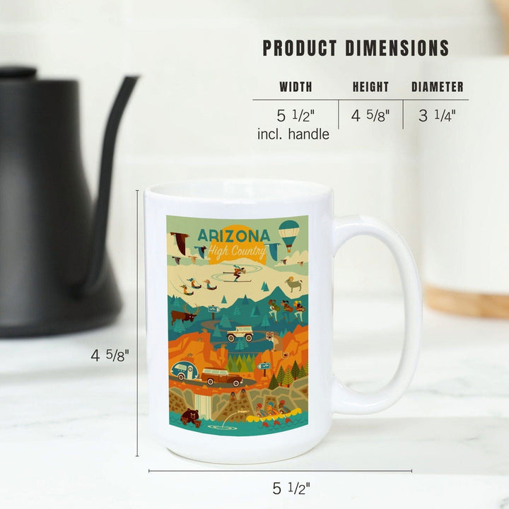 Arizona High Country, Mountain Geometric, Lantern Press Artwork, Ceramic Mug Mugs Lantern Press 