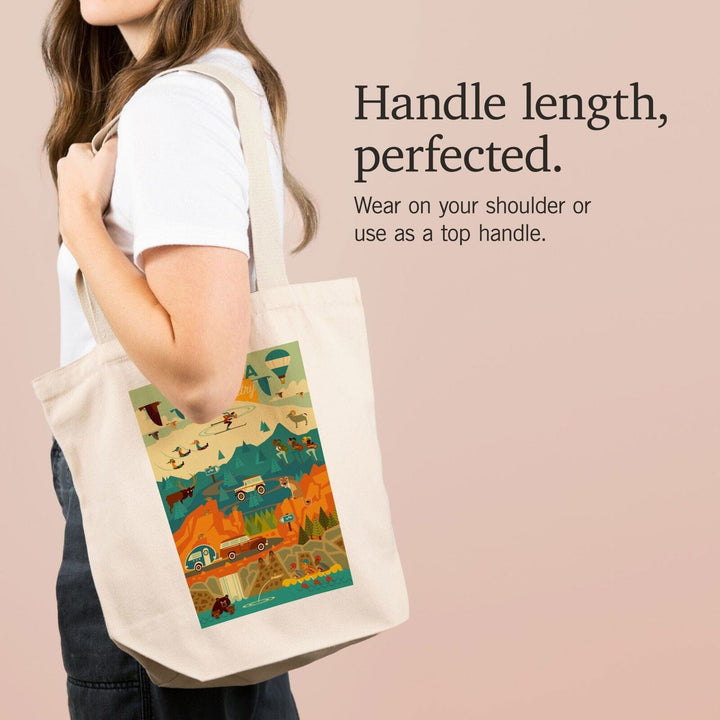 Arizona High Country, Mountain Geometric, Lantern Press Artwork, Tote Bag Totes Lantern Press 