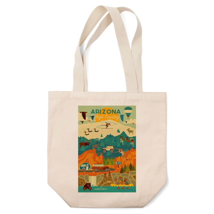 Arizona High Country, Mountain Geometric, Lantern Press Artwork, Tote Bag Totes Lantern Press 