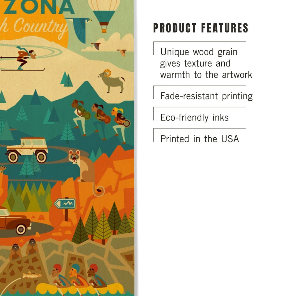 Arizona High Country, Mountain Geometric, Lantern Press Artwork, Wood Signs and Postcards Wood Lantern Press 