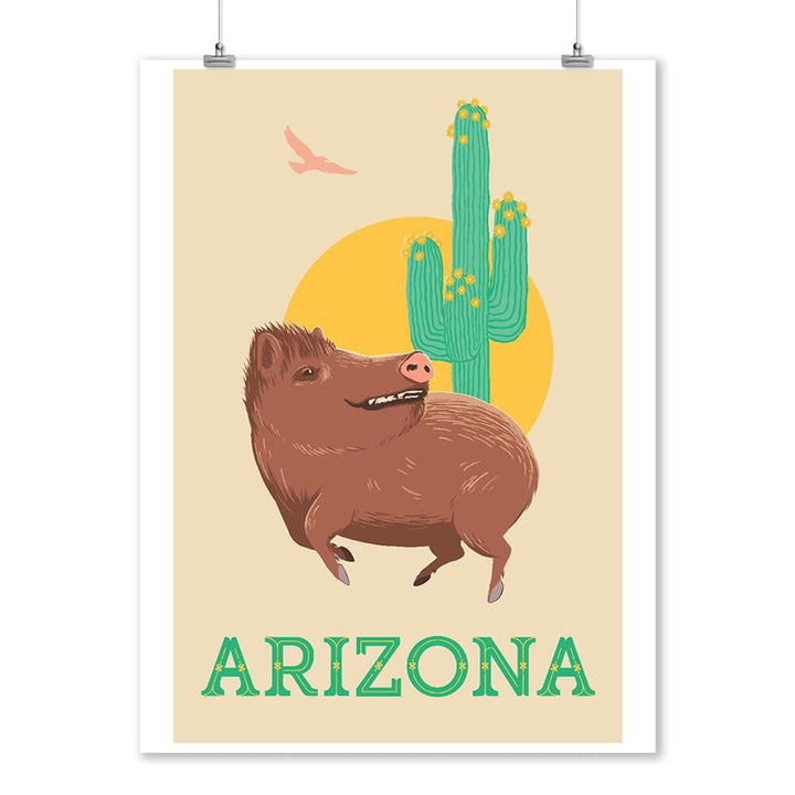 Arizona, Javelina, Art & Giclee Prints Art Lantern Press 