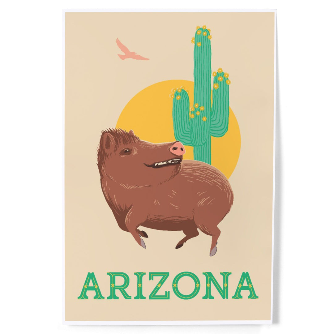 Arizona, Javelina, Art & Giclee Prints Art Lantern Press 
