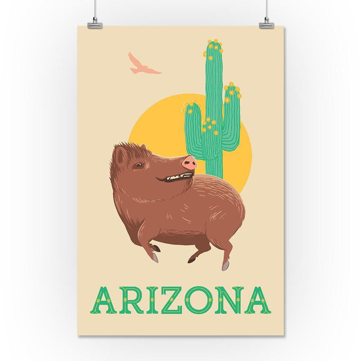 Arizona, Javelina, Art & Giclee Prints Art Lantern Press 