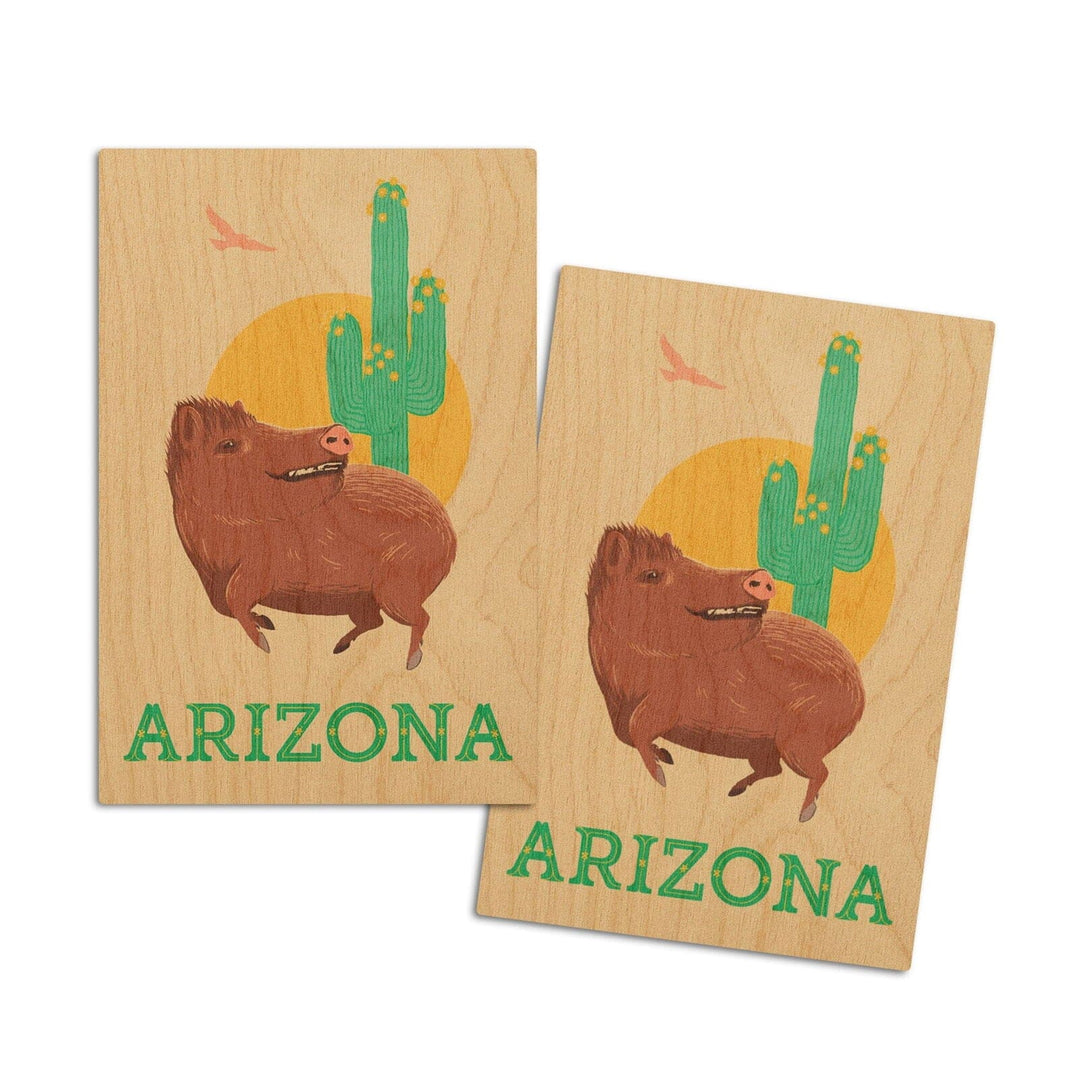 Arizona, Javelina, Lantern Press Artwork, Wood Signs and Postcards Wood Lantern Press 