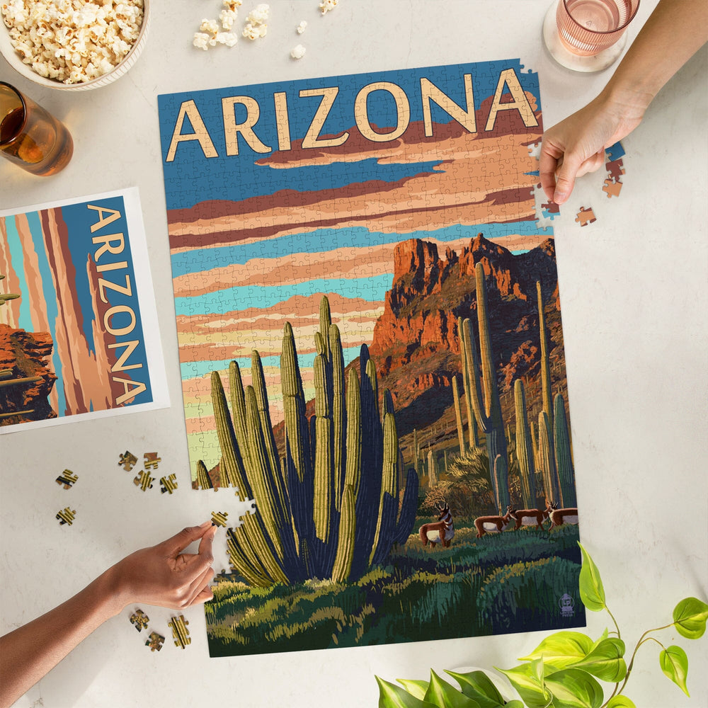 Arizona, Organ Pipe Cactus, Jigsaw Puzzle Puzzle Lantern Press 