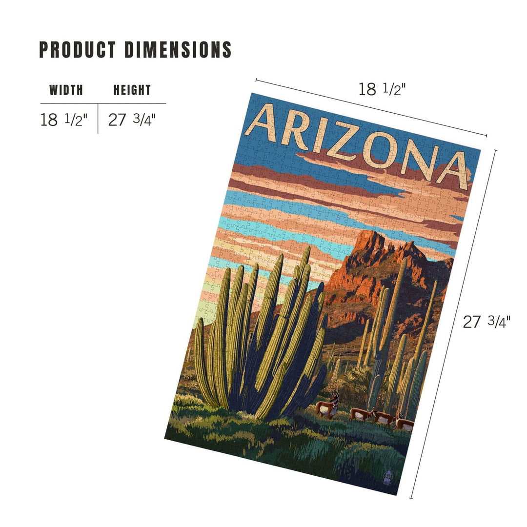 Arizona, Organ Pipe Cactus, Jigsaw Puzzle Puzzle Lantern Press 