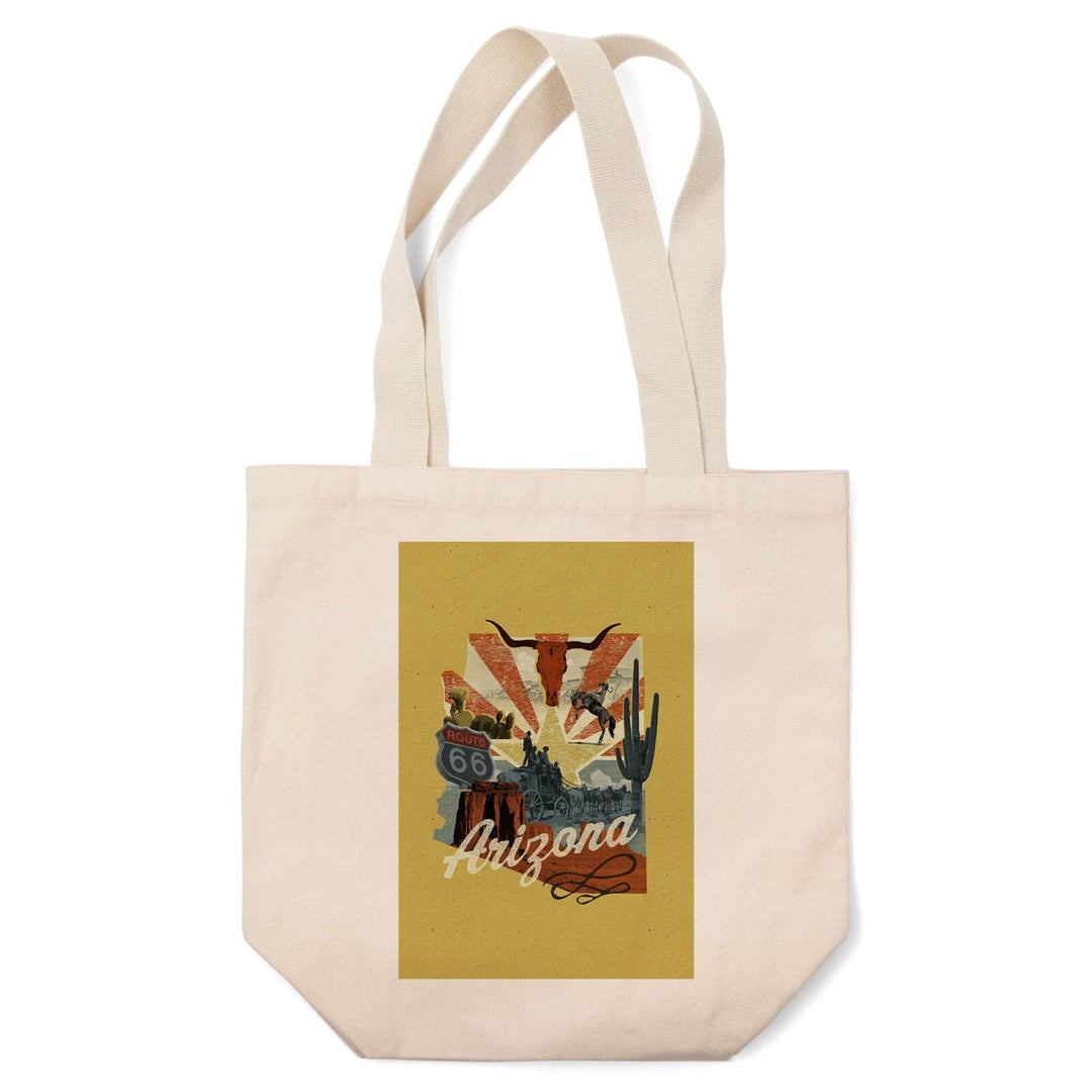 Arizona, Photomontage, State Series, Contour, Tote Bag Totes Lantern Press 