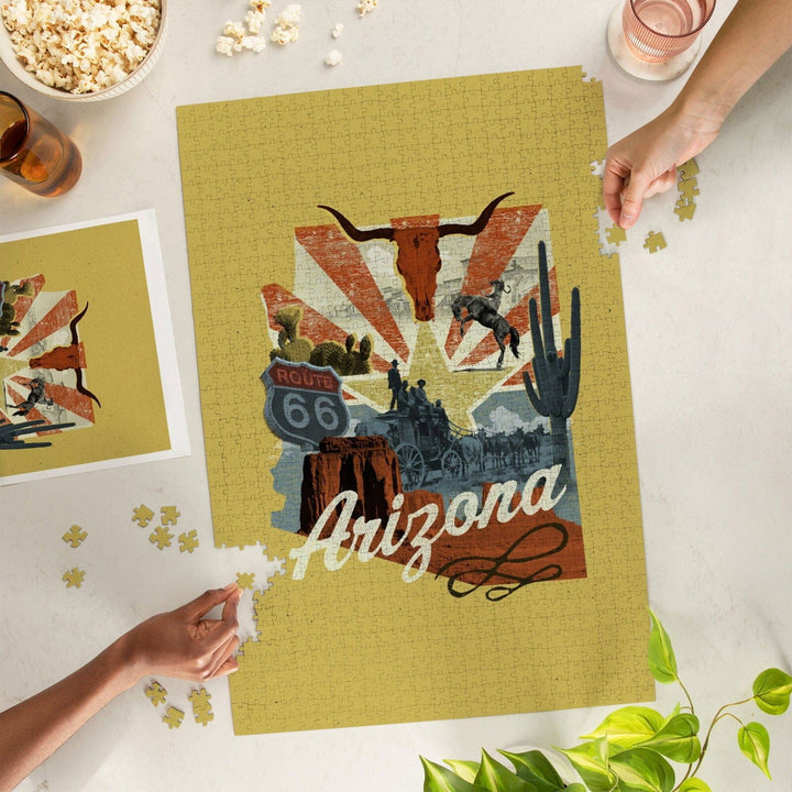 Arizona, Photomontage, State Series, Jigsaw Puzzle Puzzle Lantern Press 