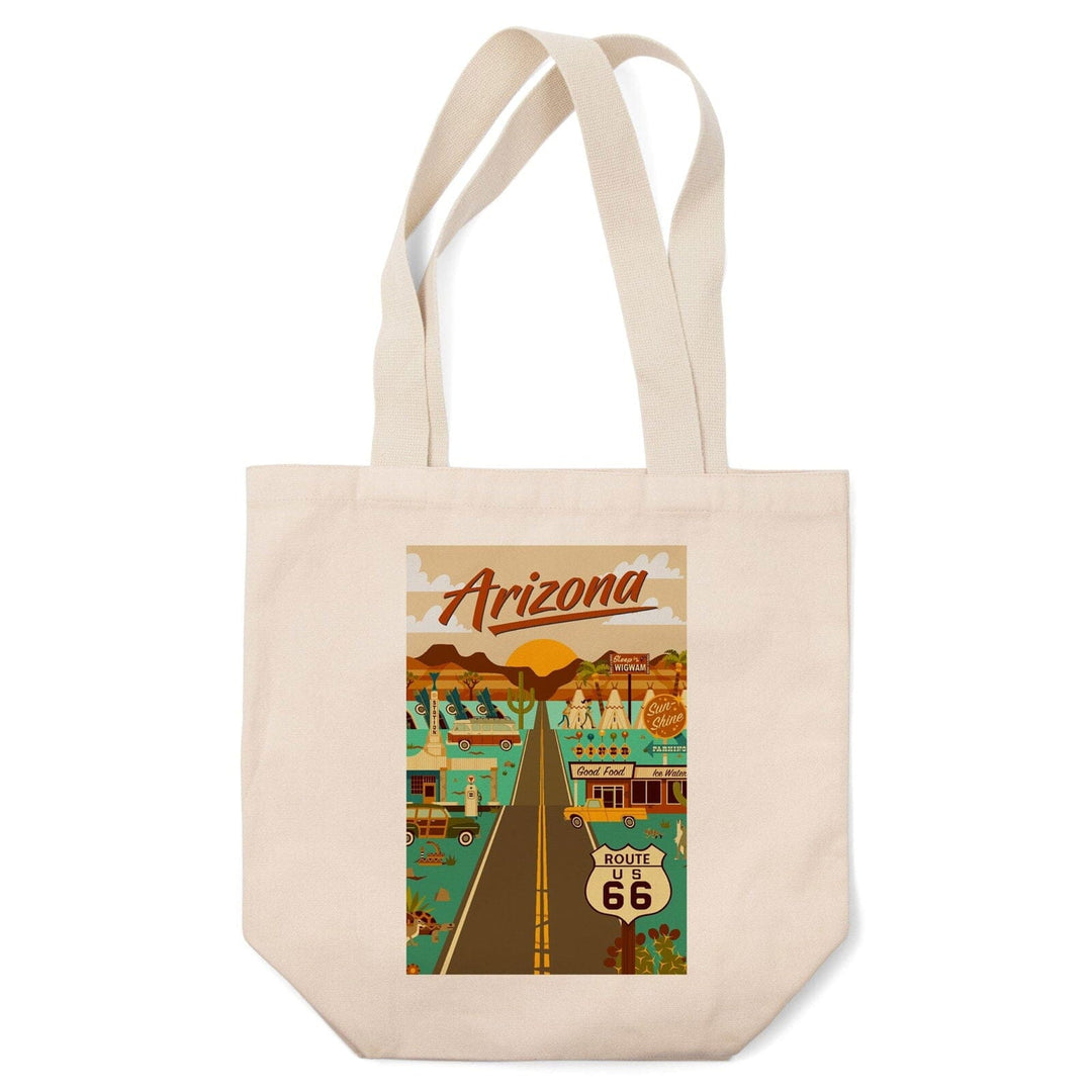 Arizona, Route 66, Geometric, Lantern Press Artwork, Tote Bag Totes Lantern Press 