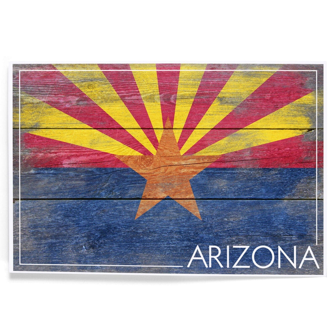 Arizona, Rustic State Flag, Art & Giclee Prints Art Lantern Press 