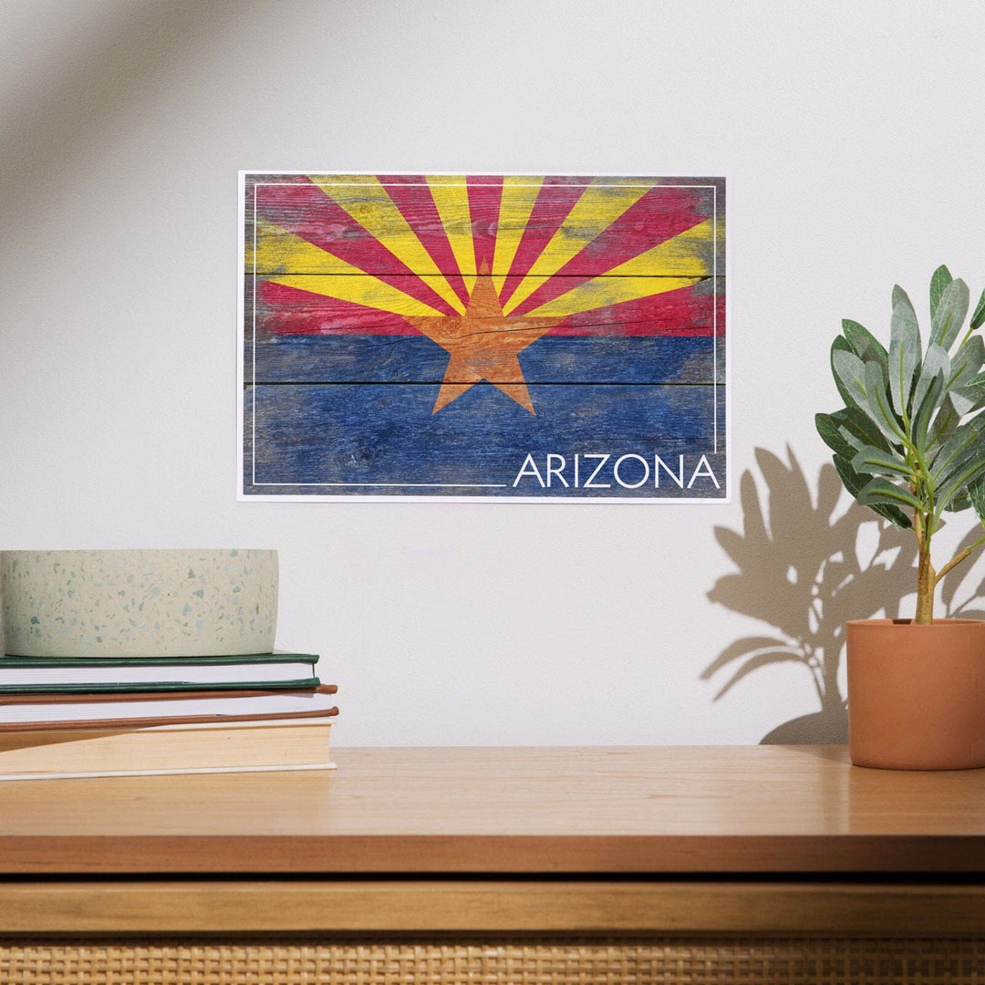 Arizona, Rustic State Flag, Art & Giclee Prints Art Lantern Press 