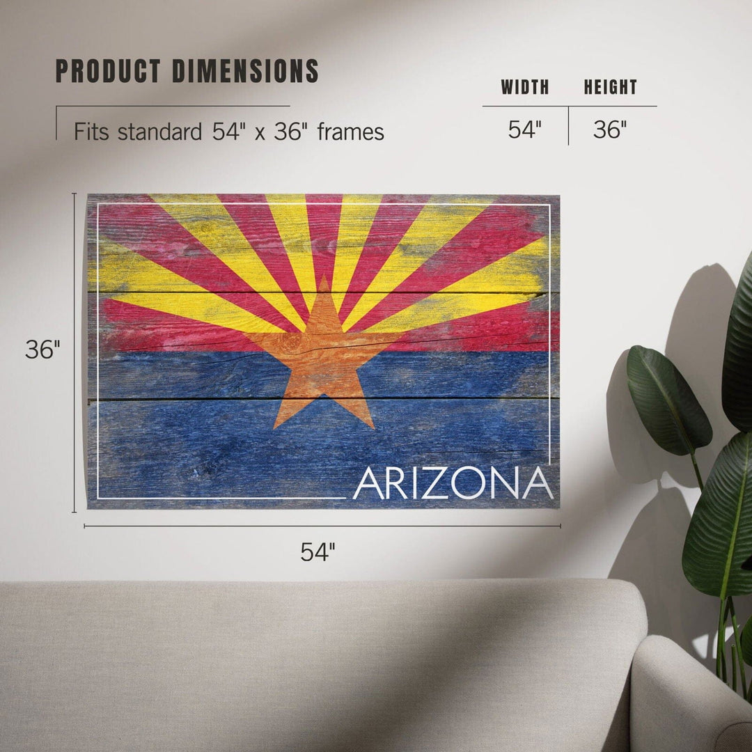 Arizona, Rustic State Flag, Art & Giclee Prints Art Lantern Press 