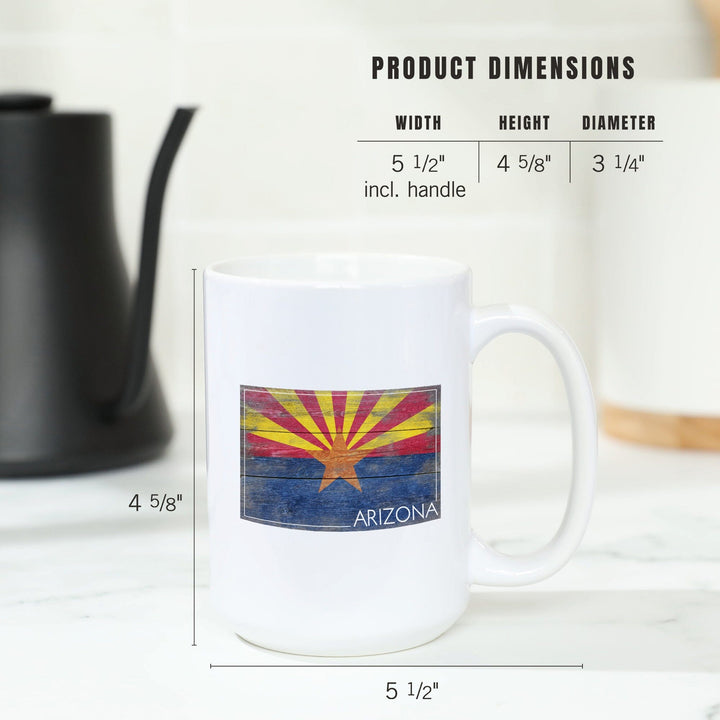 Arizona, Rustic State Flag, Lantern Press Artwork, Ceramic Mug Mugs Lantern Press 