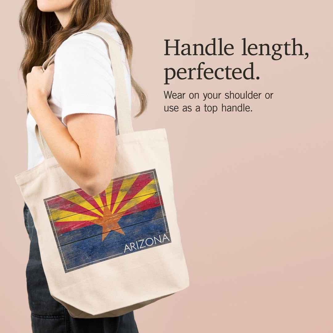 Arizona, Rustic State Flag, Lantern Press Artwork, Tote Bag Totes Lantern Press 