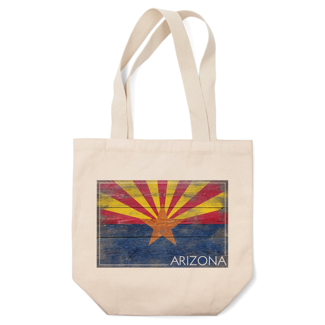 Arizona, Rustic State Flag, Lantern Press Artwork, Tote Bag Totes Lantern Press 