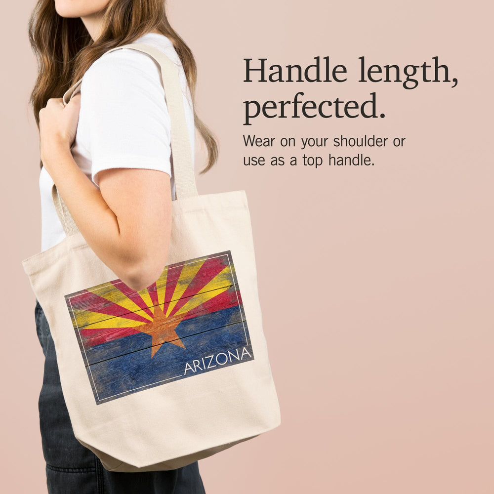 Arizona, Rustic State Flag, Tote Bag Totes Lantern Press 