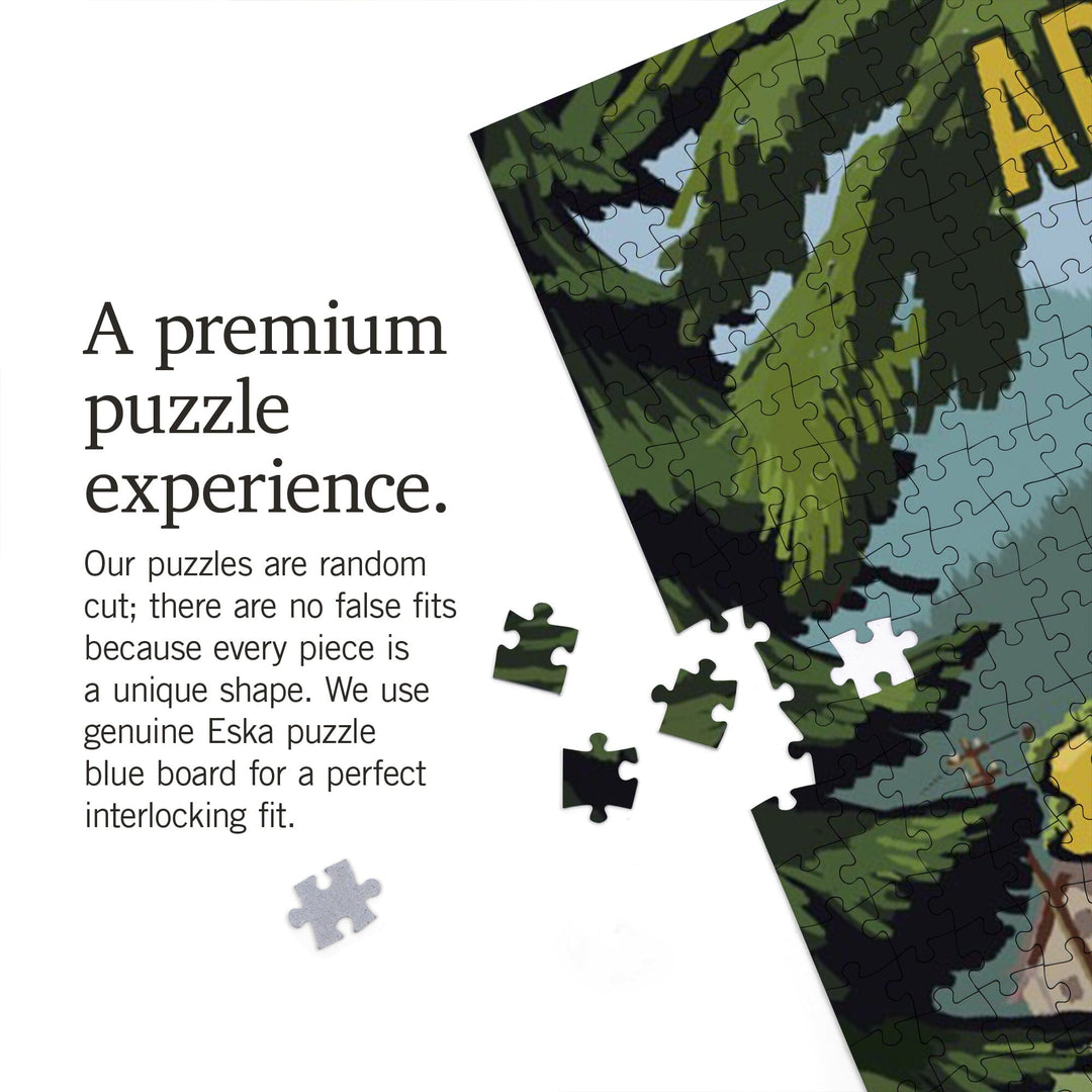Arizona, Signpost, Forest and Camp, Jigsaw Puzzle Puzzle Lantern Press 
