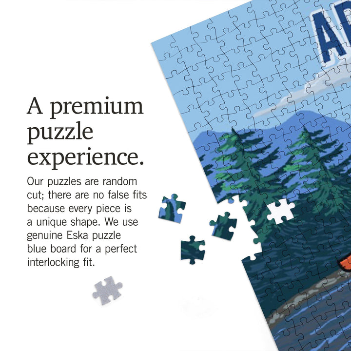 Arizona, Signpost, River, Jigsaw Puzzle Puzzle Lantern Press 