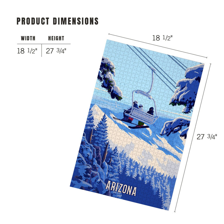 Arizona, Ski Lift Above The Trees, Jigsaw Puzzle Puzzle Lantern Press 
