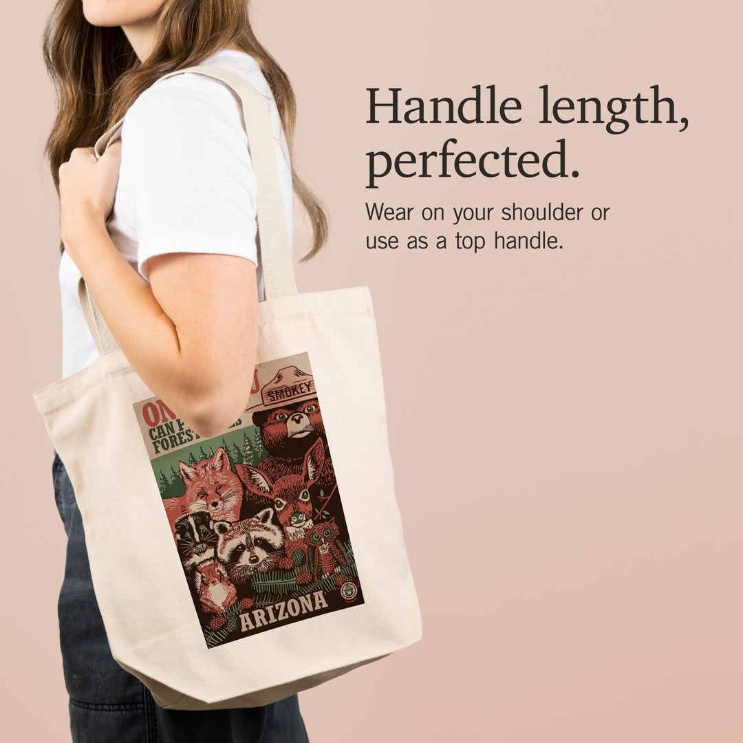 Arizona, Smokey Bear and Woodland Creatures, Tote Bag Totes Lantern Press 