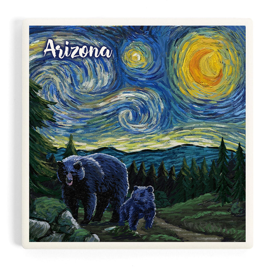 Arizona, Starry Night, Bear and Cub, Coasters Coasters Lantern Press 