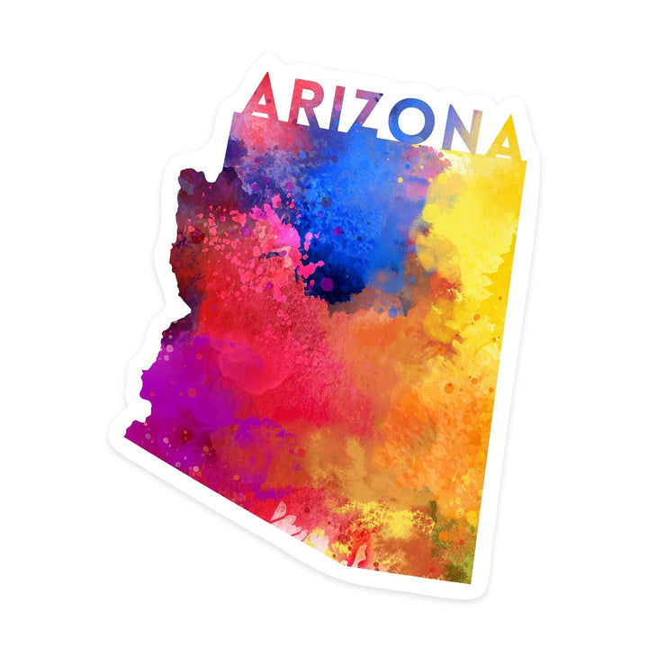 Arizona, State Abstract, Contour, Lantern Press Artwork, Vinyl Sticker Sticker Lantern Press 