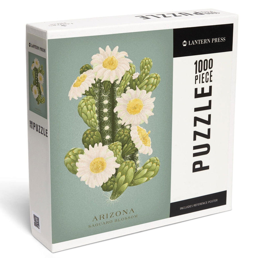 Arizona, Vintage Flora, State Series, Saguaro Blossom, Jigsaw Puzzle Puzzle Lantern Press 