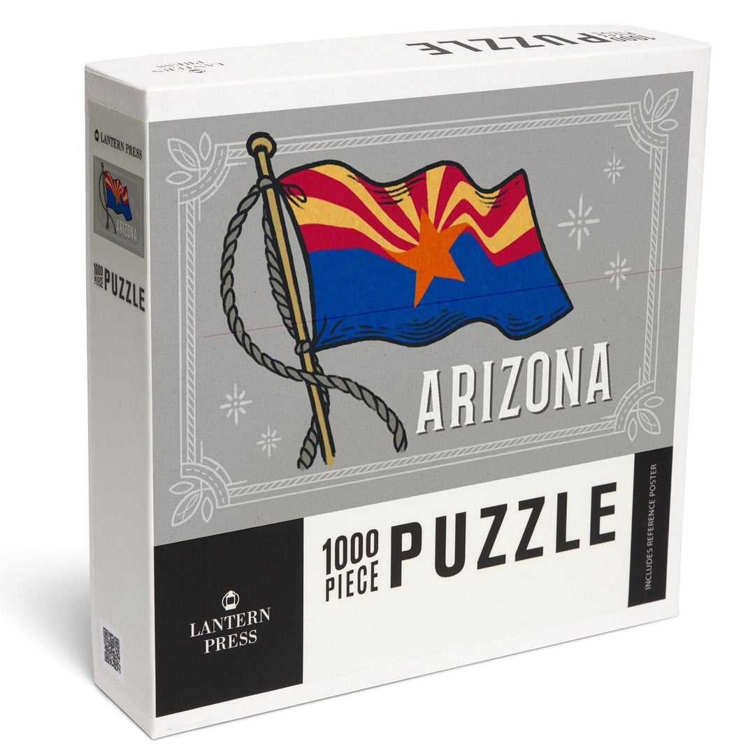 Arizona, Waving State Flag, State Series, Jigsaw Puzzle Puzzle Lantern Press 