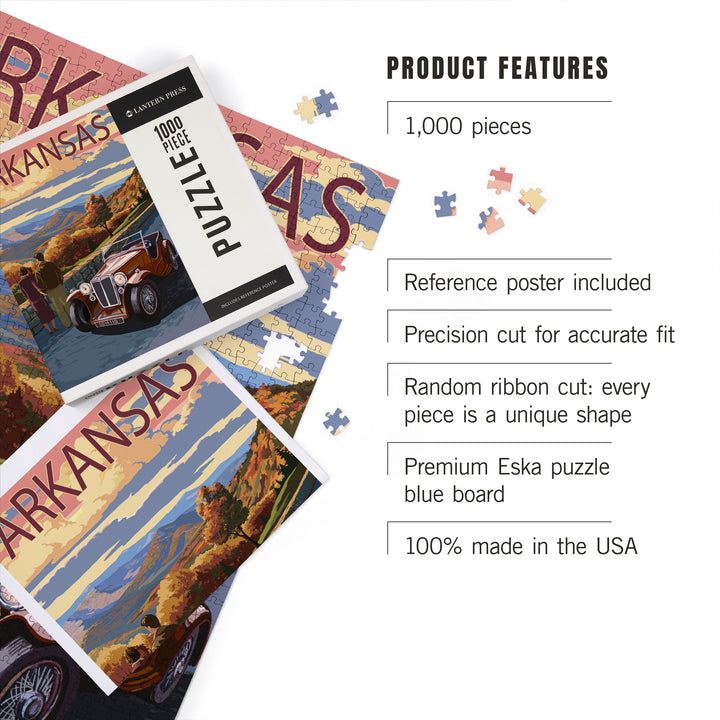 Arkansas, Outlook and Sunset Scene, Jigsaw Puzzle Puzzle Lantern Press 
