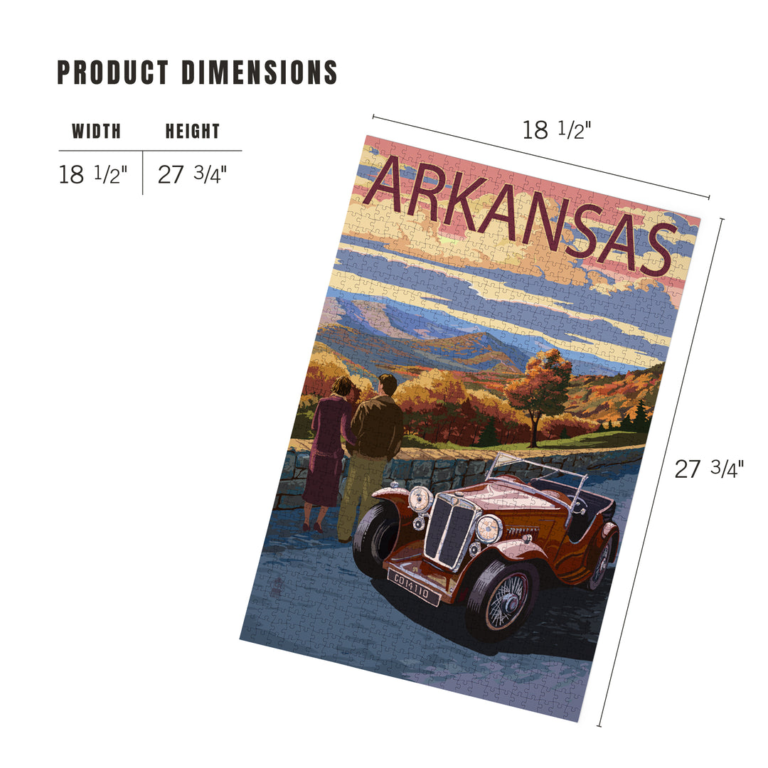 Arkansas, Outlook and Sunset Scene, Jigsaw Puzzle Puzzle Lantern Press 