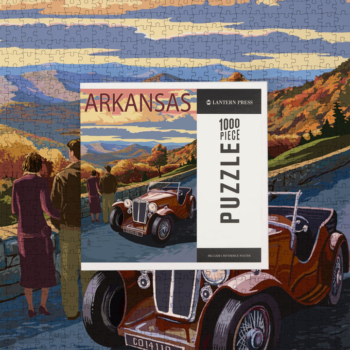 Arkansas, Outlook and Sunset Scene, Jigsaw Puzzle Puzzle Lantern Press 