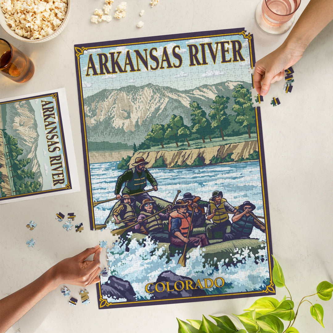 Arkansas River, Colorado, River Rafting, Jigsaw Puzzle Puzzle Lantern Press 