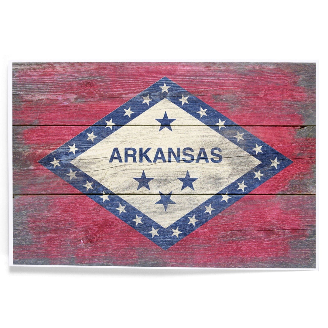 Arkansas, Rustic State Flag, Art & Giclee Prints Art Lantern Press 