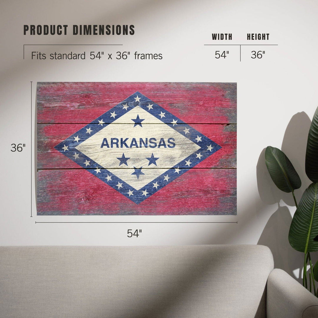 Arkansas, Rustic State Flag, Art & Giclee Prints Art Lantern Press 