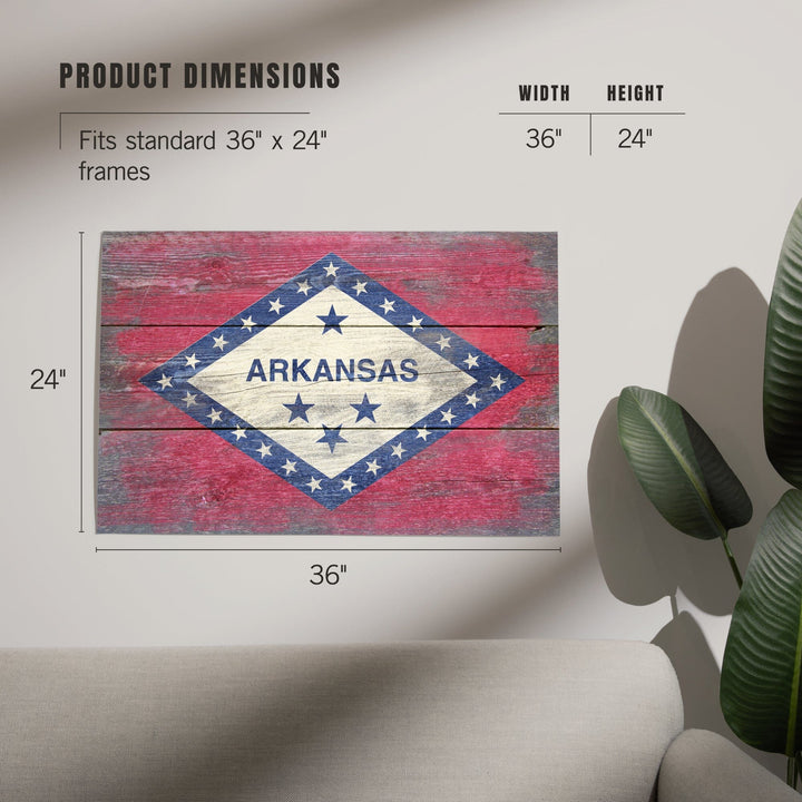 Arkansas, Rustic State Flag, Art & Giclee Prints Art Lantern Press 