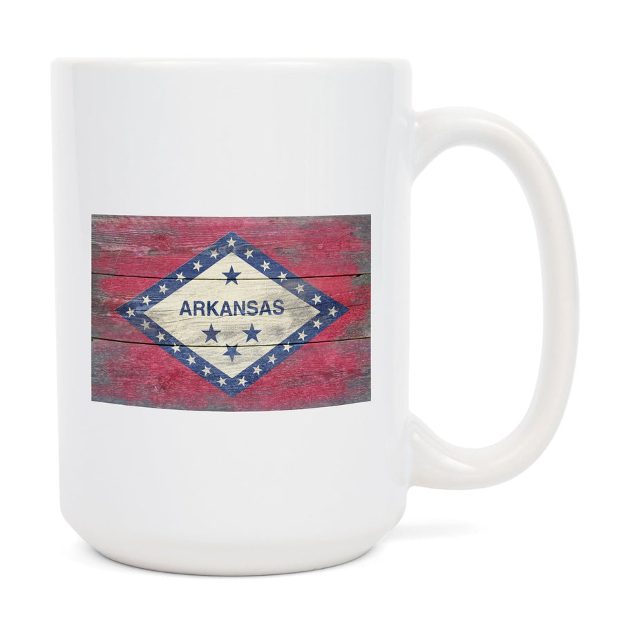 Arkansas, Rustic State Flag, Lantern Press Artwork, Ceramic Mug Mugs Lantern Press 