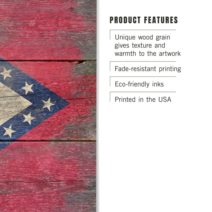 Arkansas, Rustic State Flag, Lantern Press Artwork, Wood Signs and Postcards Wood Lantern Press 