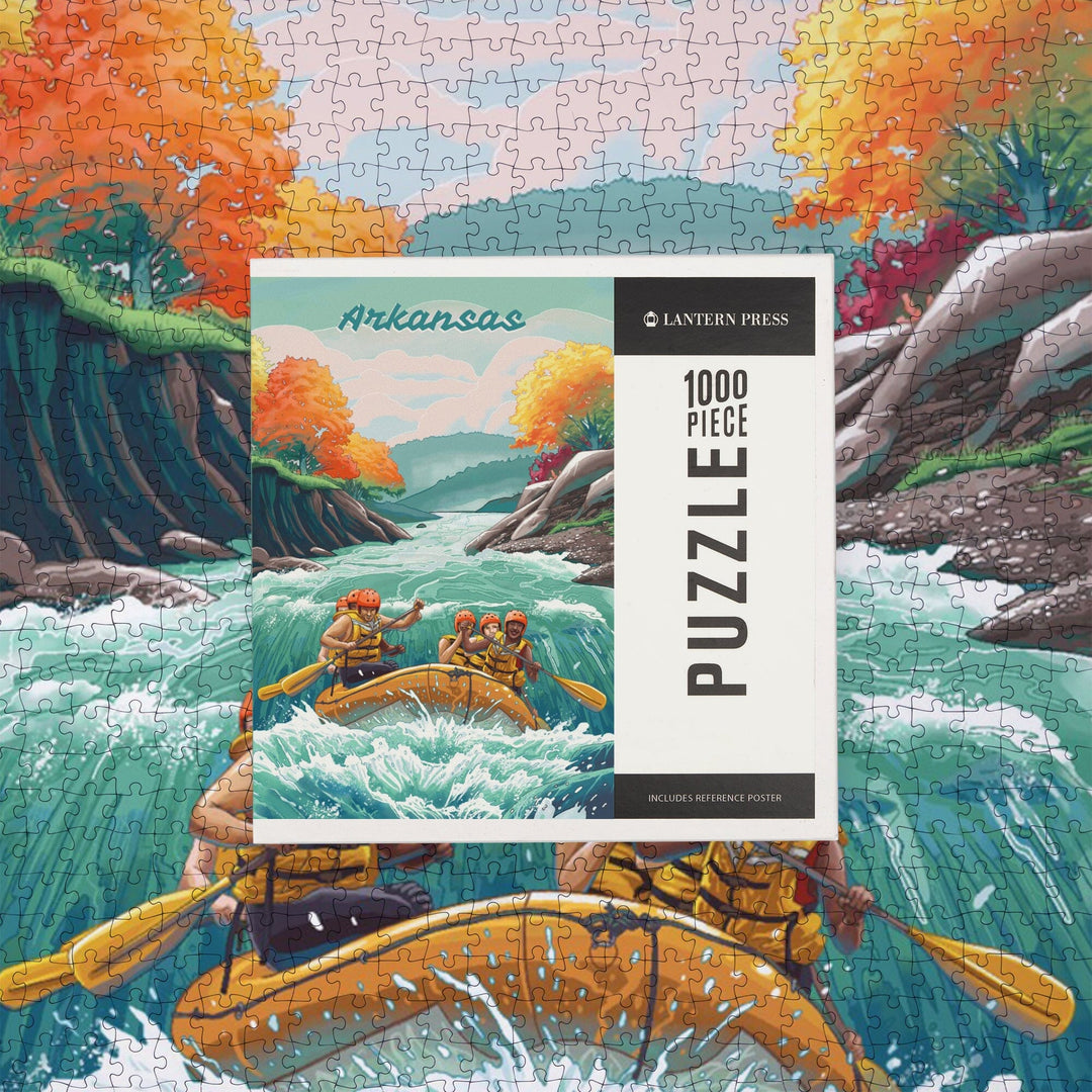 Arkansas, Seek Adventure, River Rafting, Fall Colors, Jigsaw Puzzle Puzzle Lantern Press 