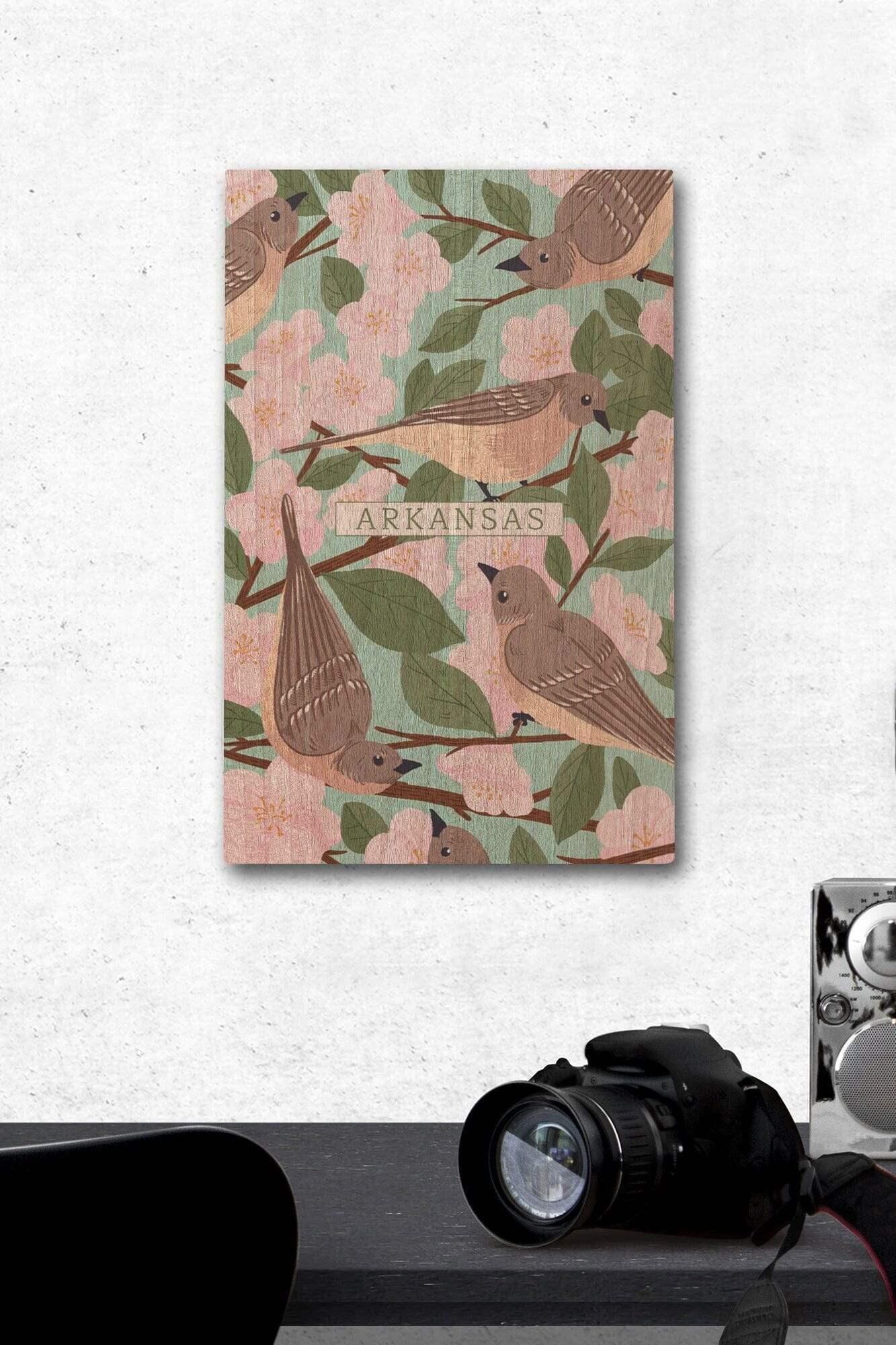 Arkansas, State Bird and Flower Collection, Mockingbird and Apple