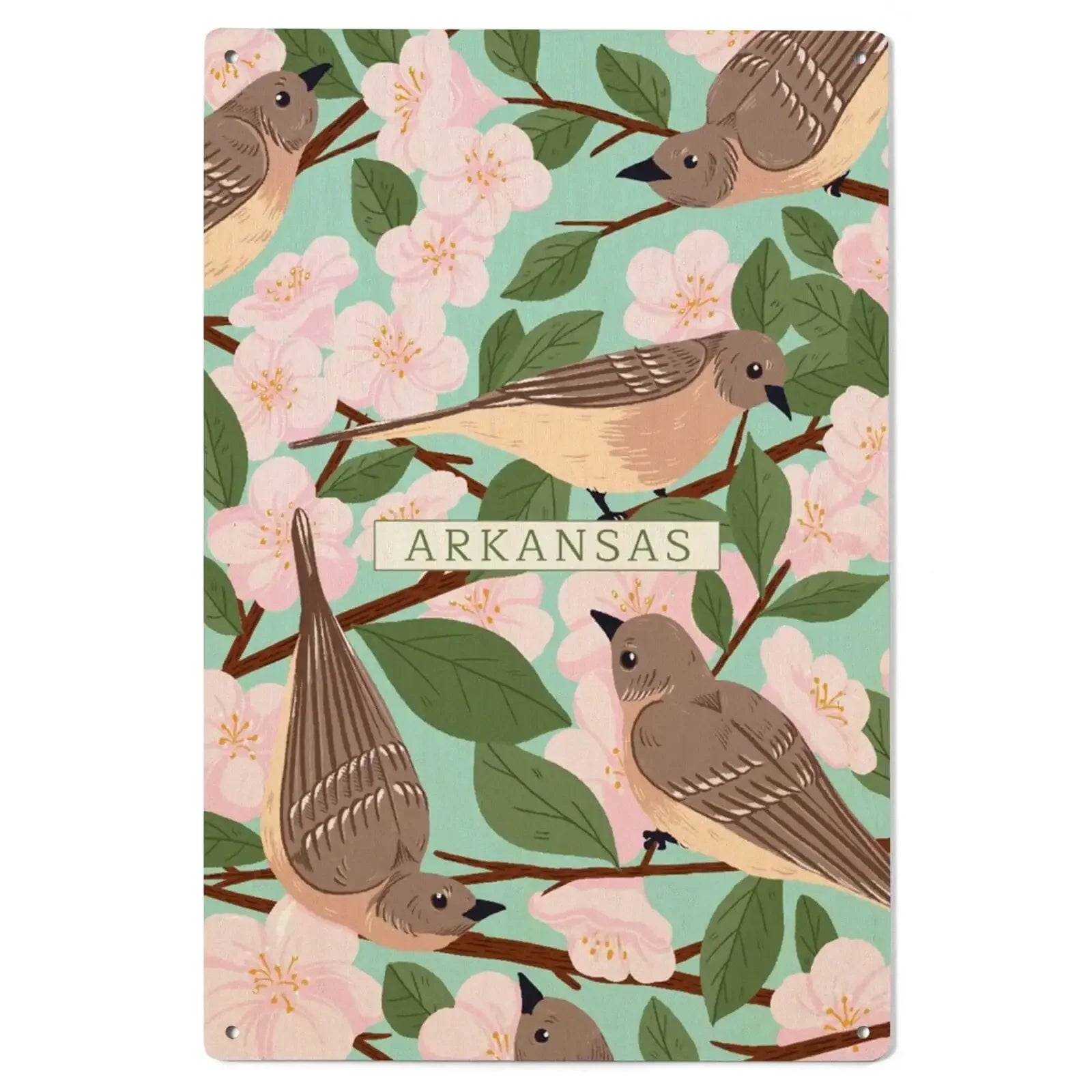 Arkansas, State Bird and Flower Collection, Mockingbird and Apple
