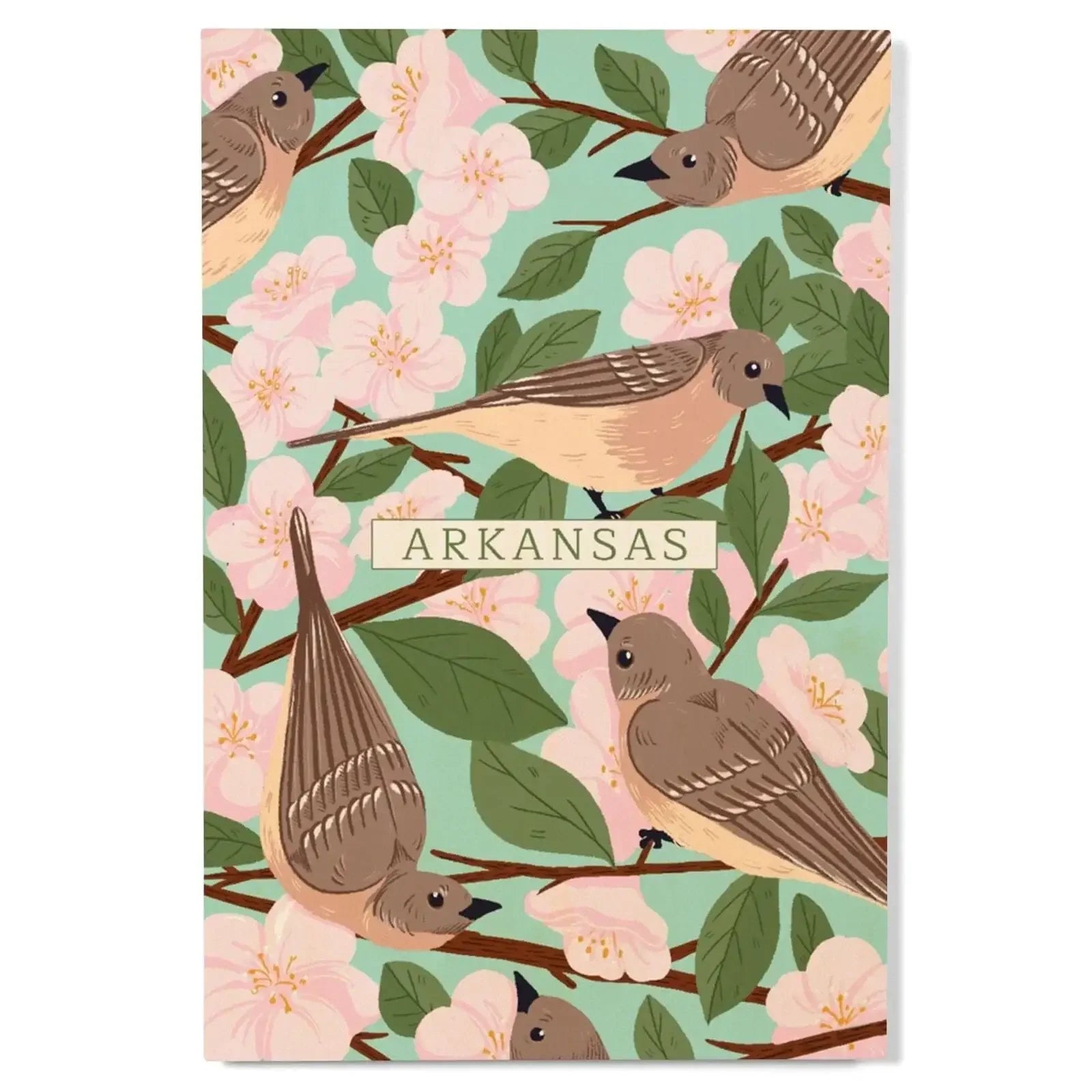 Arkansas, State Bird and Flower Collection, Mockingbird and Apple