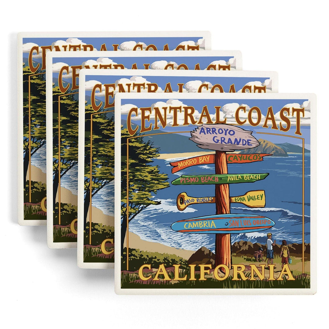 Arroyo Grande, California, Destination Sign, Lantern Press Poster, Coaster Set Coasters Lantern Press 