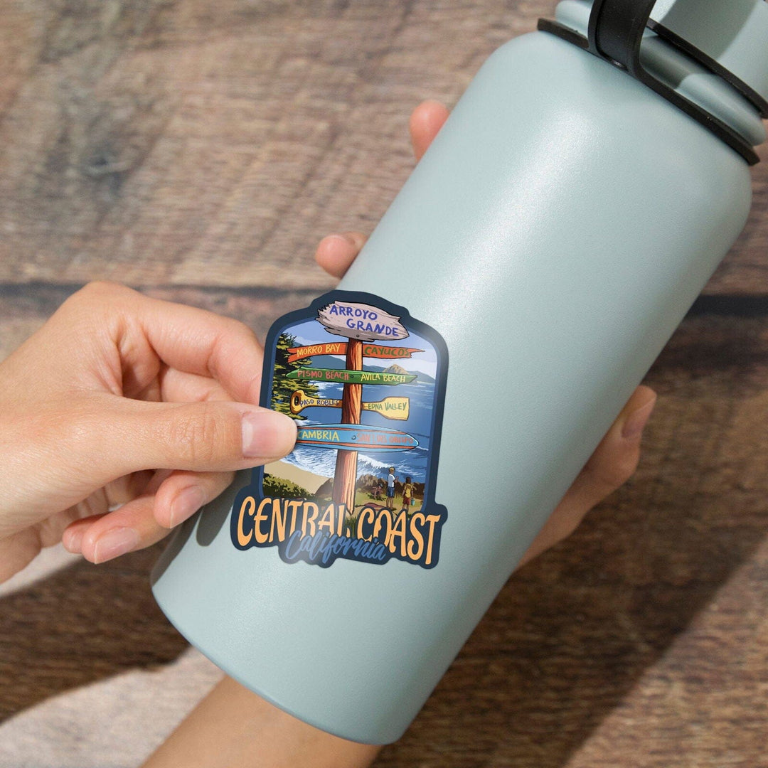 Arroyo Grande, California, Destination Signpost, Contour, Lantern Press Artwork, Vinyl Sticker Sticker Lantern Press 