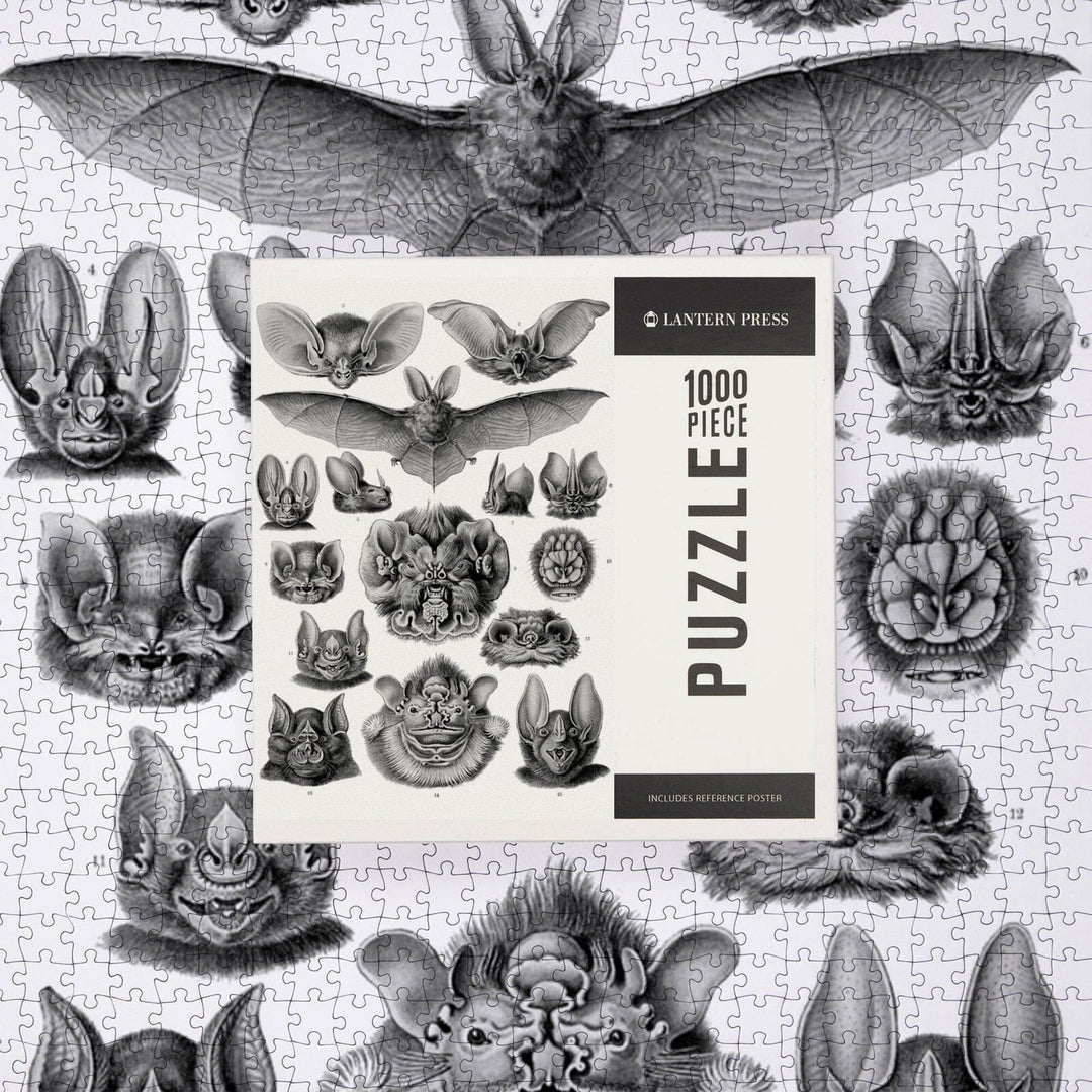 Art Forms of Nature, Chiroptera (Bats), Ernst Haeckel Artwork, Jigsaw Puzzle Puzzle Lantern Press 