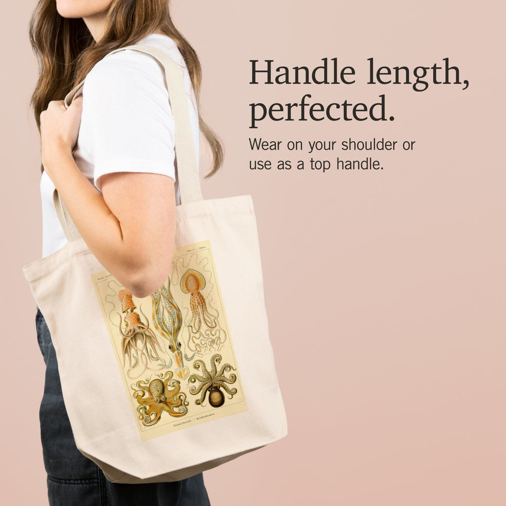 Art Forms of Nature, Gamochonia (Octopuses and Squids), Ernst Haeckel Artwork, Tote Bag Totes Lantern Press 