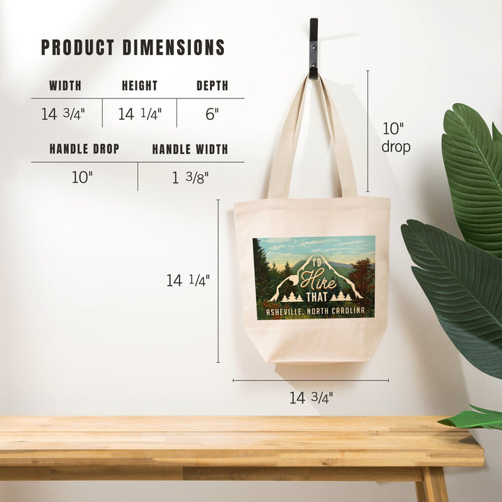 Asheville, North Carolina, I'd Hike That, Tote Bag Totes Lantern Press 