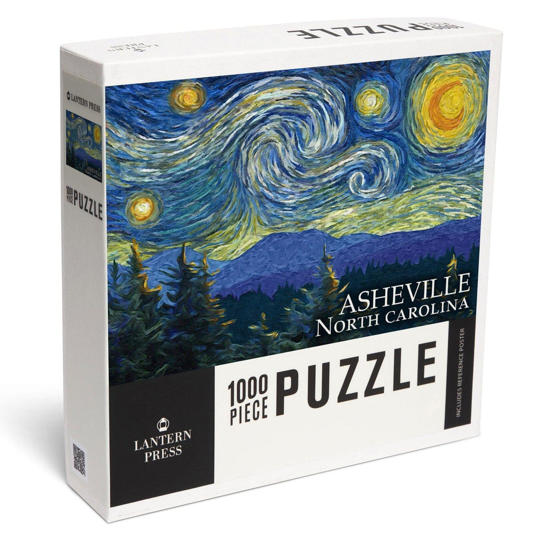 Asheville, North Carolina, Starry Night, Jigsaw Puzzle Puzzle Lantern Press 