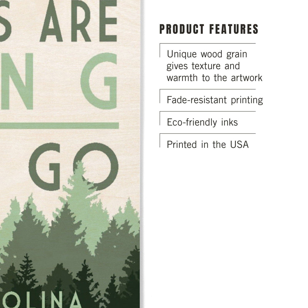Asheville, North Carolina, The Mountains Are Calling, Pine Trees, Lantern Press Artwork, Wood Signs and Postcards Wood Lantern Press 